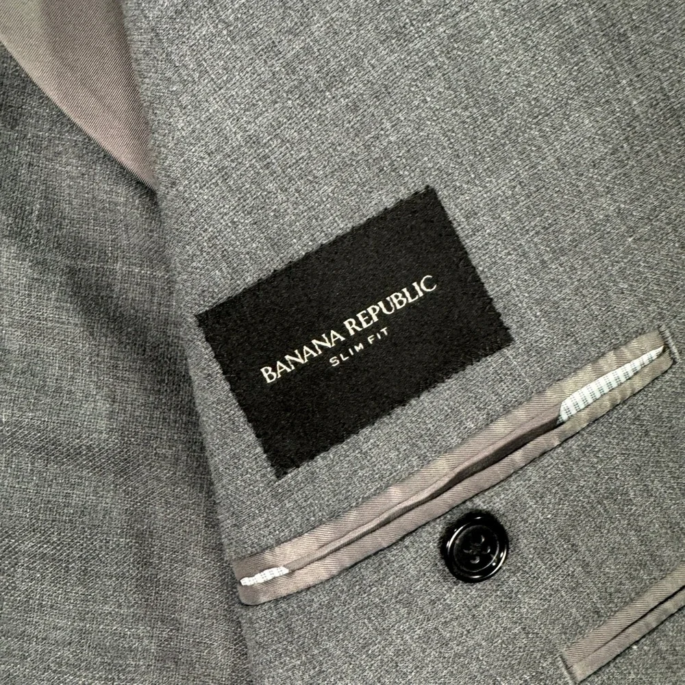 NEW Banana Republic Mens 44R Performance Smart-Weight Slim Fit Blazer Wool Blend